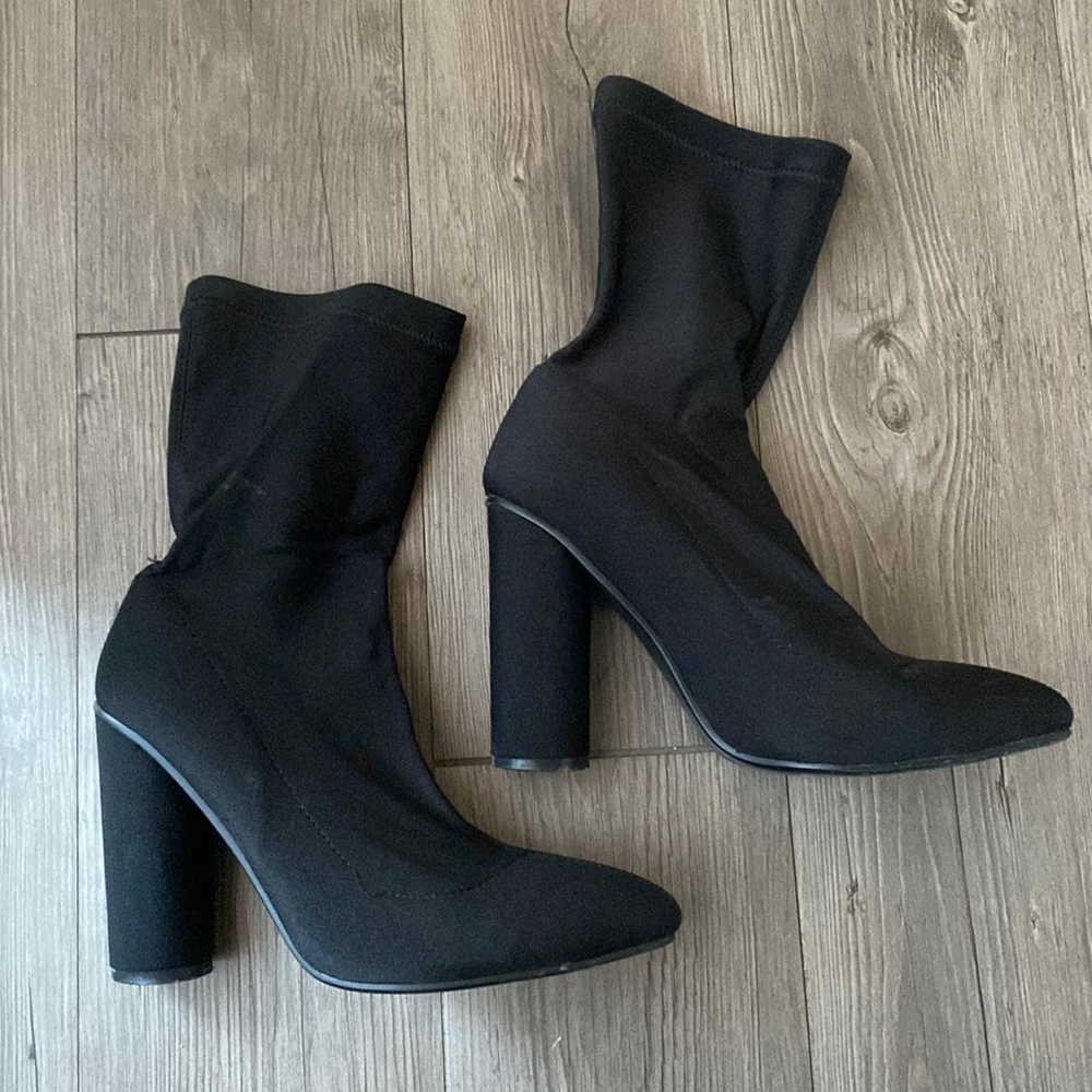 Black sock booties size 9
